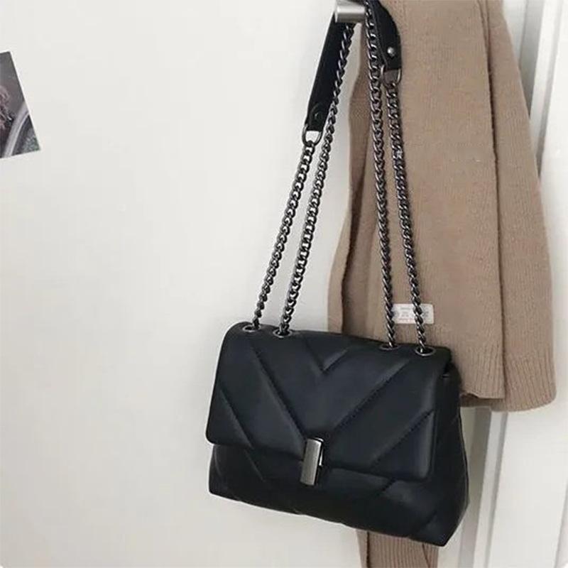 Premium chain bag, new trendy fashion women's bag, retro messenger bag, texture versatile ins shoulder bag