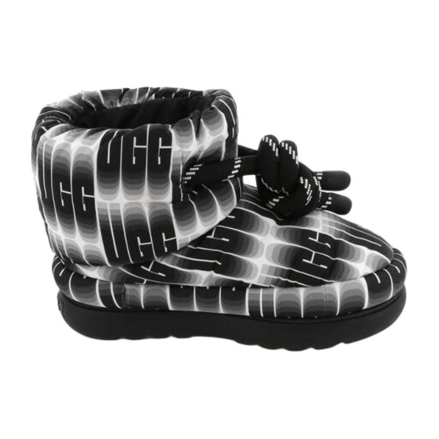 UGG Women Classic Maxi Wavelength Short Boot Black White 1134610-BWHT