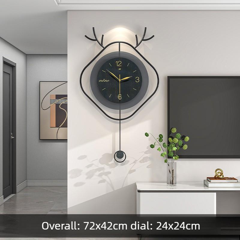 Modern Wall Clock Living Room Fashion Wall Watch Restaurant Decoration Silence Swing Clock Light Luxury Decorative Accessories