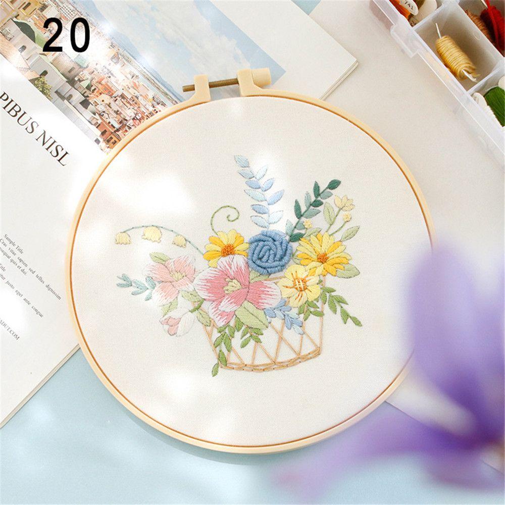 Crafts Handmade Painting Flowers Plants Pattern Cross Stitch DIY Embroidery Embroidery Starter Kit