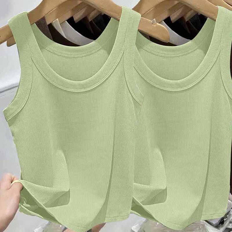 Geripptes Camisole-Oberteil aus Eisseide für Damen mit U-Ausschnitt und Spaghettiträgern für Frühling und Sommer