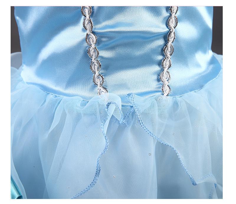 Kostým letních šatů pro dívky s motivem Ledového království 2024 - Krátký rukáv na halloweenské vystoupení