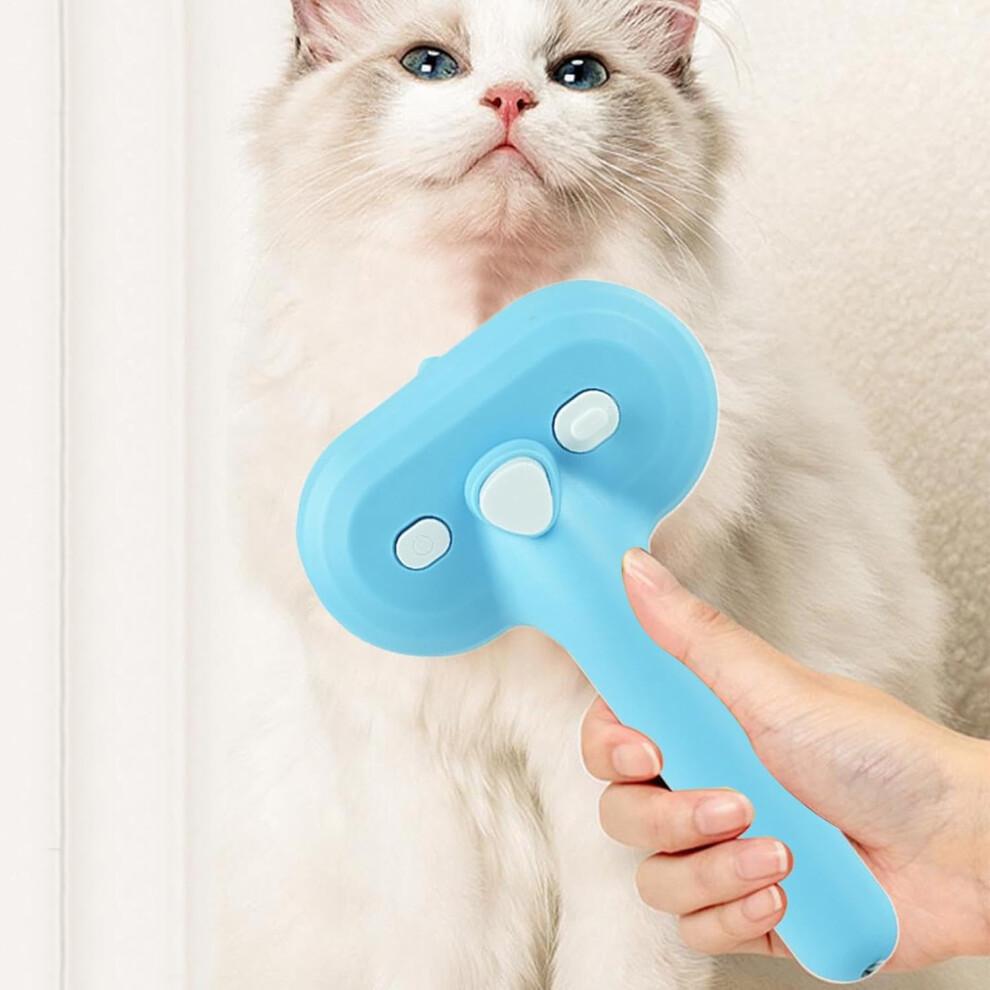 Hair Fish for Pets Cat BuiltIn Spray Hair Removal Tool For Cats Medium Blue