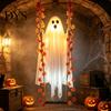 Indoor Outdoor Halloween Decor Hanging Swing Ghost Decoration with Maple Leaf, LED Lighted Large Spooky Swinging Remote Control for Porch Yard
