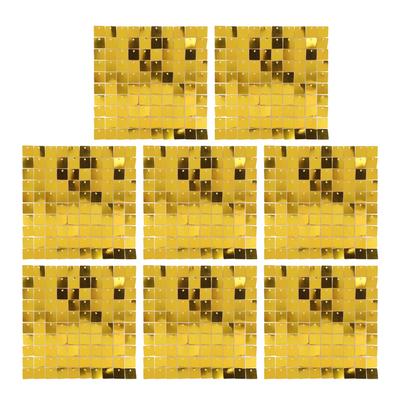 8 ST Glittriga Bakgrundspaneler Fyrkantig Paljettvägg Bakgrund för Födelsedagsbröllopsfest