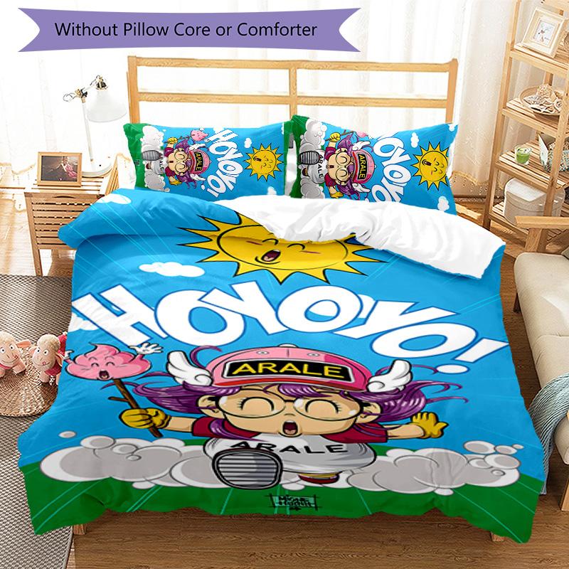 3pcs Arale pattern bedding set duvet cover set includes duvet cover &pillowcases,perfect all season bedroom decoration&gift