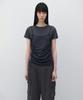 INSILENCE WOMEN Mesh Layered Short Sleeve Charcoal