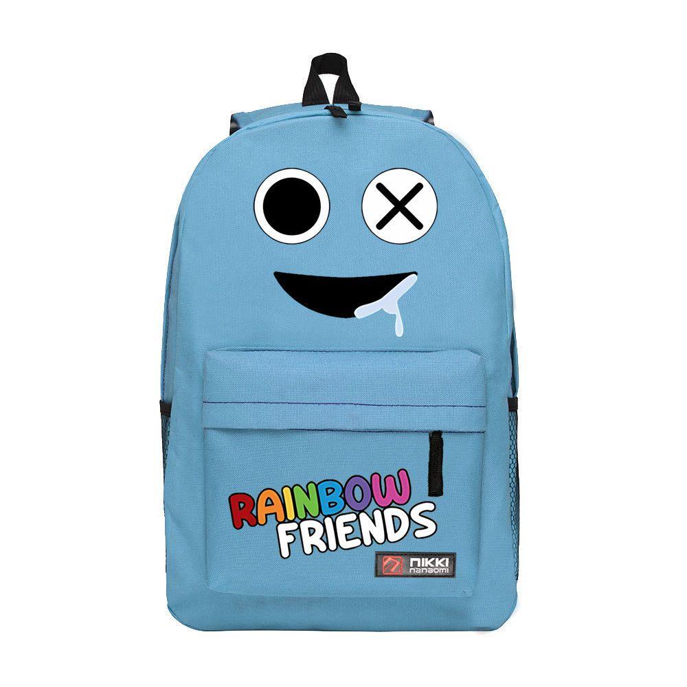Рюкзак Rainbow Friends Roblox с мультяшным принтом, вместительный школьный рюкзак для путешествий и школы Blue