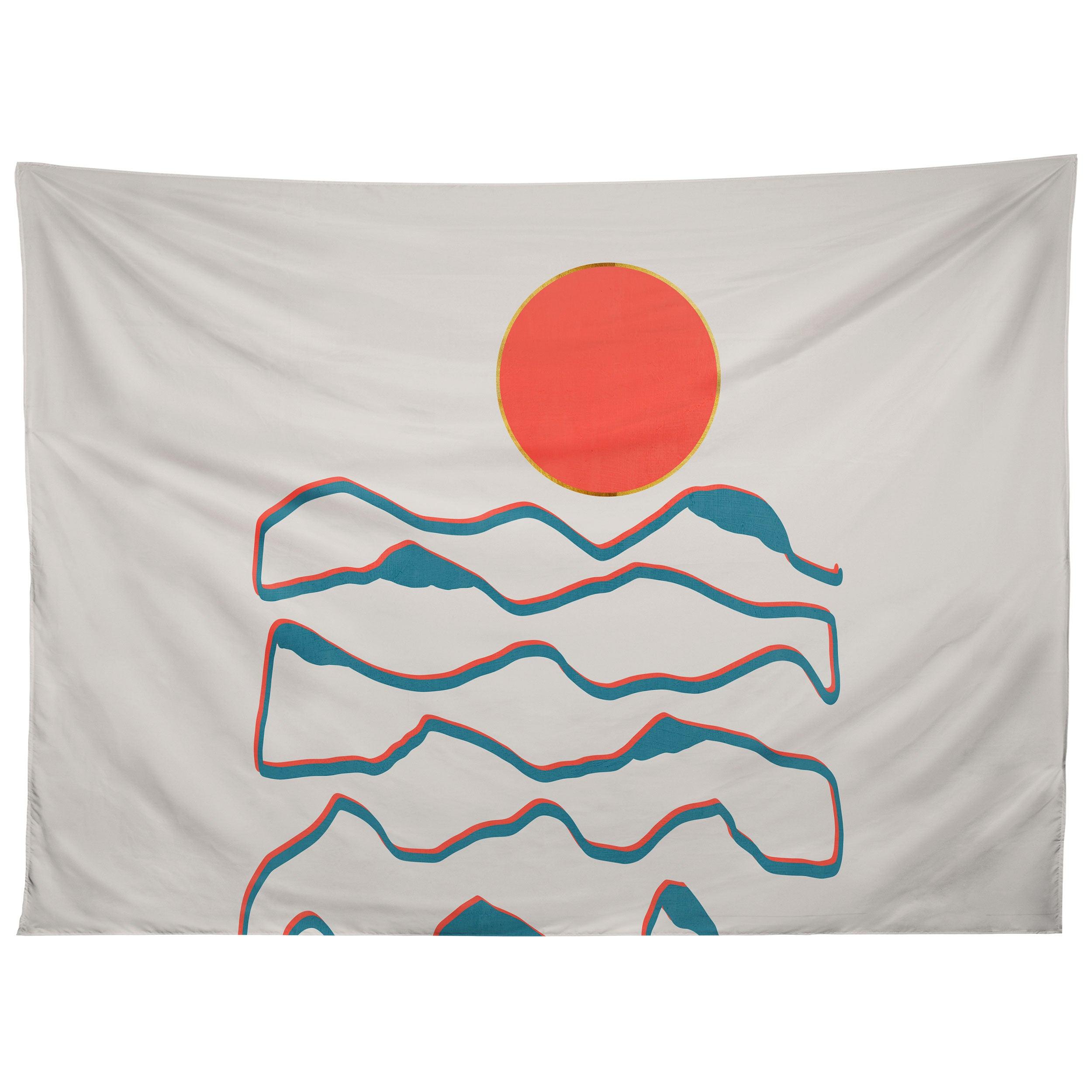 LINEART MOUNTAINS EXPERIENCE1 tapestry 75x100