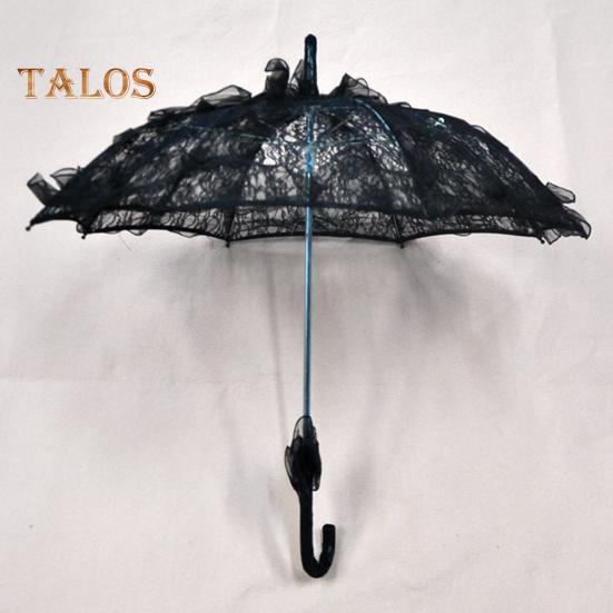 Umbrelă de broderie din dantelă de epocă, mâner lung, umbrelă decorativă ușoară, petrecere de nuntă, dans de mireasă, performanță, umbrelă de soare, recuzită pentru fotografie