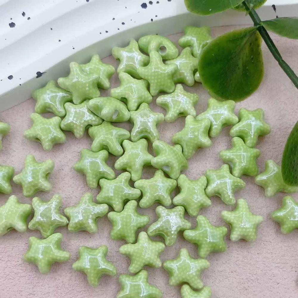 20pcs Ceramic Ceramic Spacer Loose Beads Fresh Color Jewelry Making Material Starfish Bead  Student
