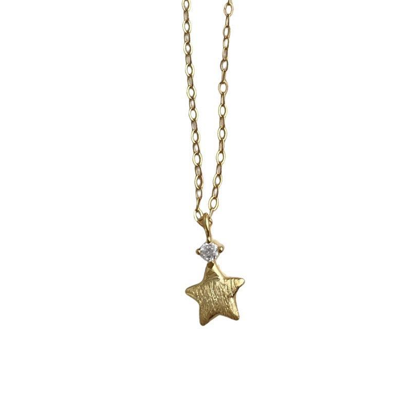 Lucky Pentagon Star Necklace Women'S Lamp Luxury Niche Design High Sense Ins Simple Clavicle Chain Premium Durable