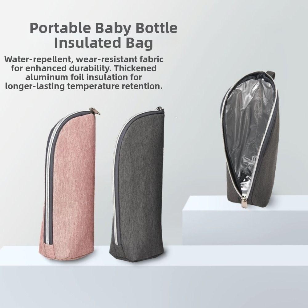 Aluminum Foil Milk Bottle Insulation Bag Anti-Shock Baby Stroller Hanging Pouch Travel Use