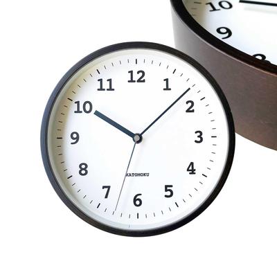 KATOMOKU Plywood Size Wall Clock with Continuous Second Diameter Clock, 13, Brown, km-84BR, Hand, 20.2cm (quartz Clock)