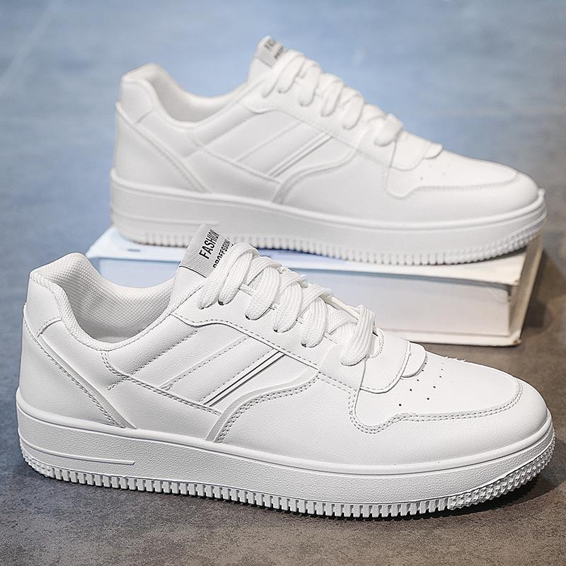 

Новые кожаные мужские спортивные туфли Белые туфли на платформе Мужские спортивные туфли Мужские вулканизированные спортивные туфли Повседневные мужские спортивные туфли 43