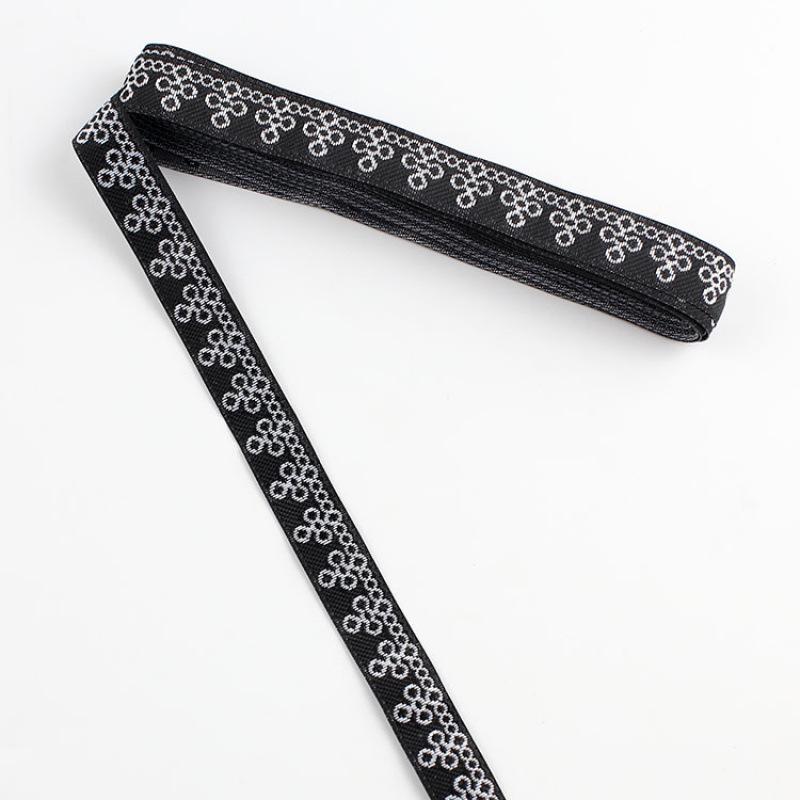 Traditional Ethnic Lace Trim with Black & White Patterns for Clothing, Carpets, & Accessories