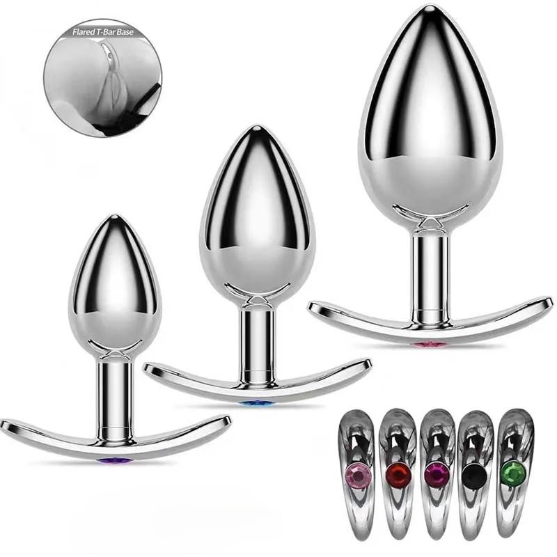 3PCS/Set Metal Anchor Base Outdoor Women's Anal Plug Couple Sex Toy Stainless Steels Man Butt Plug Trainer Adult Sex Anal Masturbator