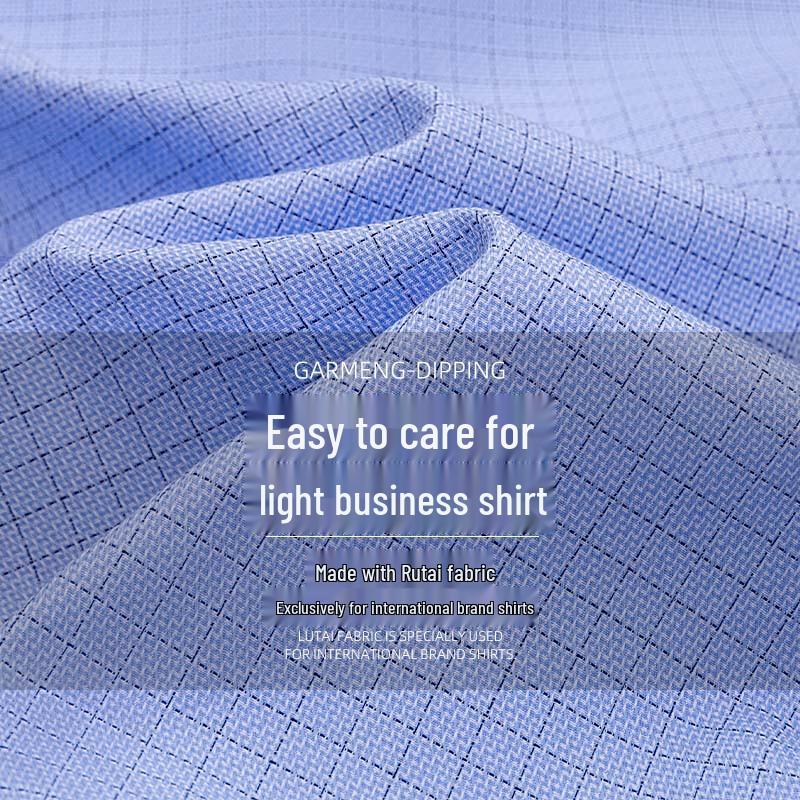 Luo Meng Men's Non-Iron Breathable Short Sleeve Business Shirt