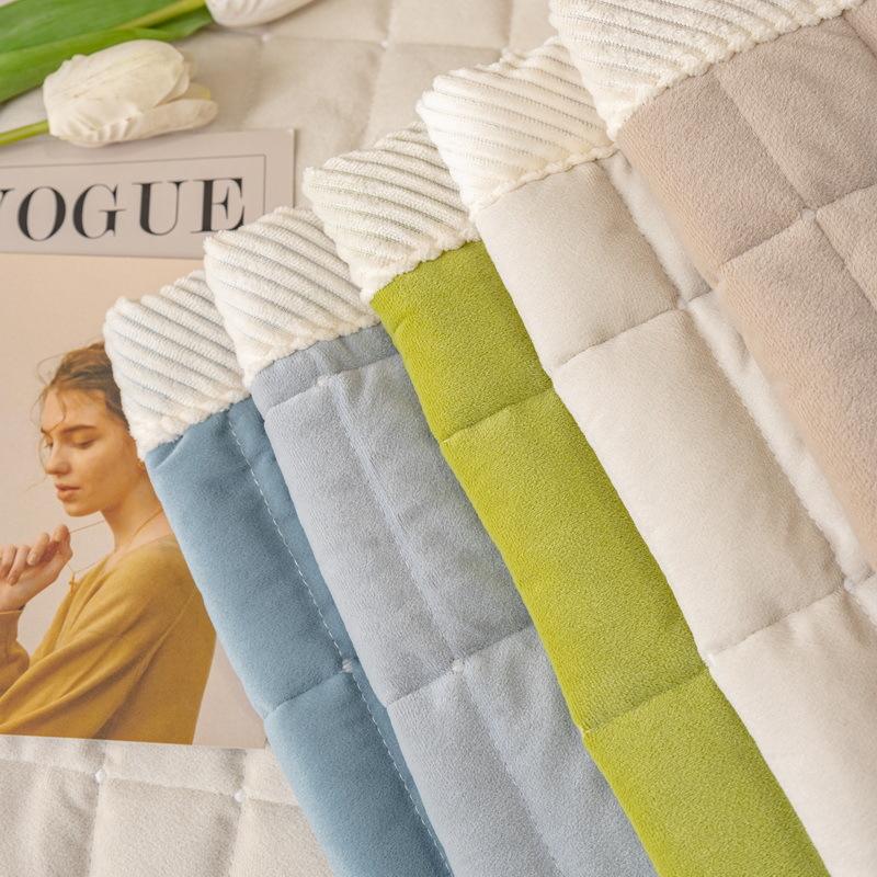 Sofabezug mit rechteckigem Gitter, einfarbig, dicker Plüsch, L-förmiger Ecksofa-Handtuchbezug, rutschfester Couchschutz für das Wohnzimmer