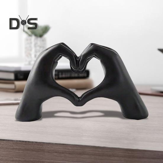 Statua in resina a forma di cuore con gesto a forma di cuore, scultura, decorazione per ufficio, matrimonio, scrivania