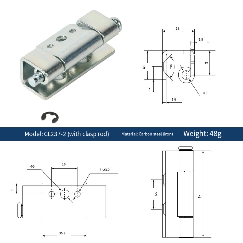 Plug Type Distribution Box Welding Hinge Iron Stainless Steel Hinge  Electrical Control Switch