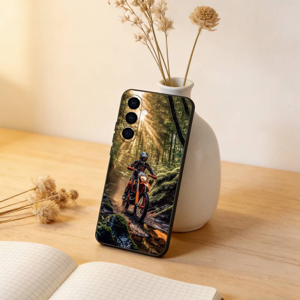 

Motorbike Cool Kid Phone Case Black Silicone Soft For Samsung Galaxy A73,A72,A71,A70,A53,A52,A51 Samsung a40