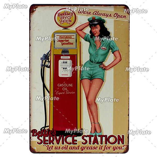 Garage Metal Sign Vintage Plaque OilGas Tin Sign Wall Decor For Man Cave Plate Crafts Art Poster Racing Car Custom