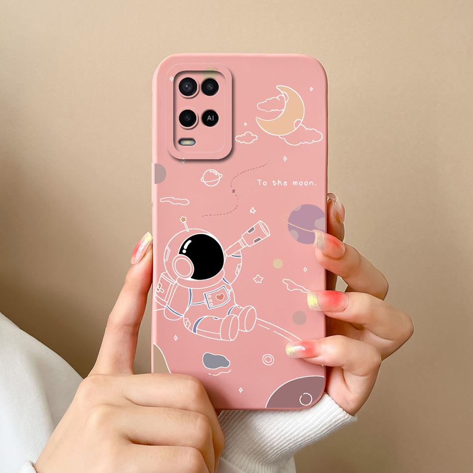 Case For Oppo A54 A54S Candy Painted Flower Cover For Oppo A 54 4G Soft Upgrade Liquid Silicone Full Protection Back Cover Funda