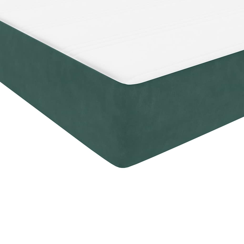 Box Spring Bed with Mattress Dark Green 180x220 cm Velvet