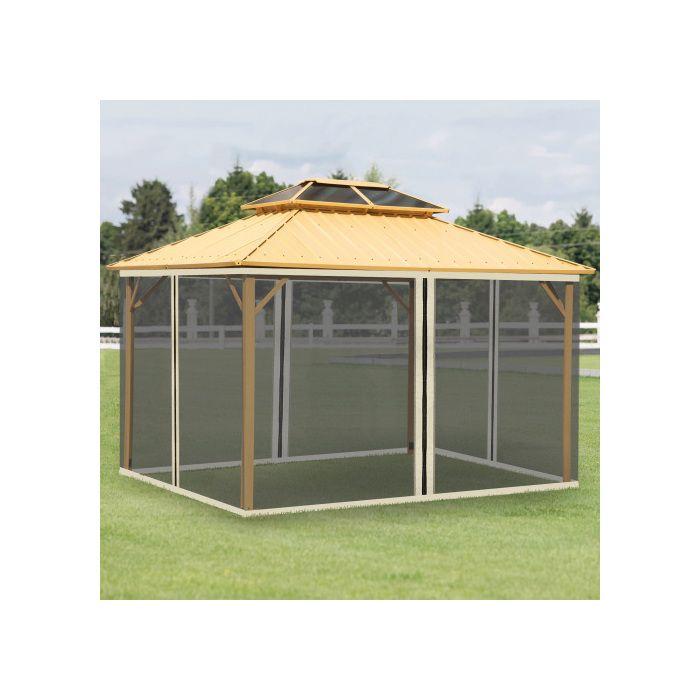 Zanzariera per tetti 3x4, 4 pareti laterali, zanzariera con cerniera, nero