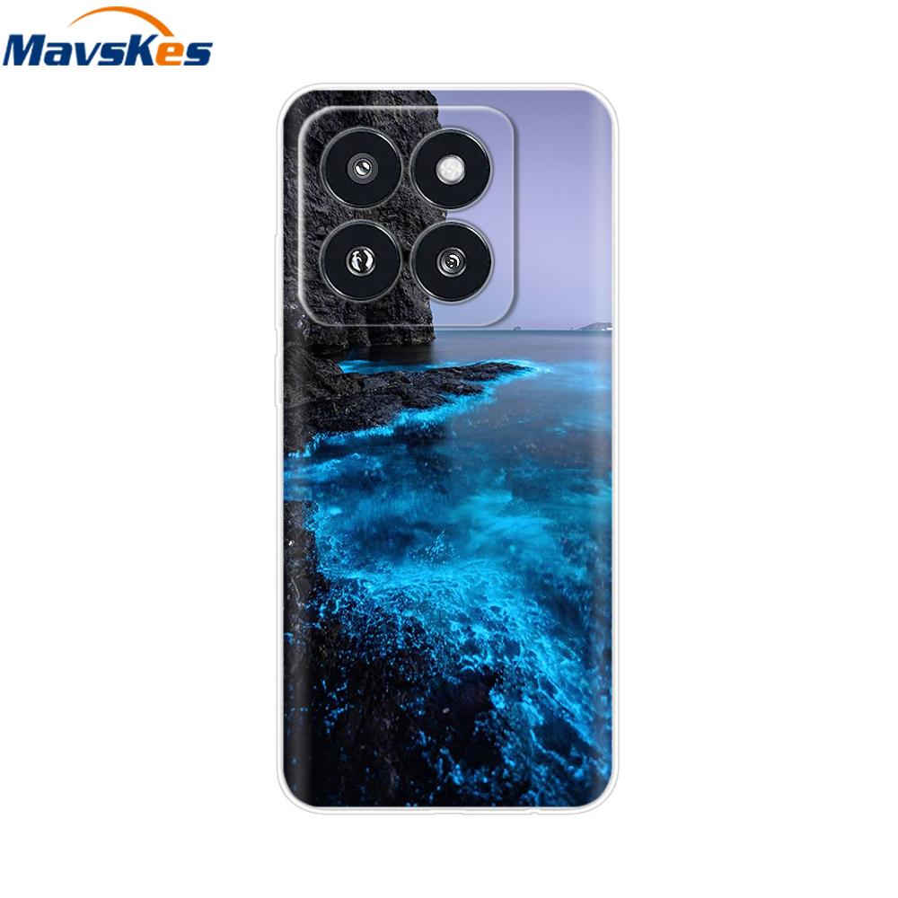 Phone Case For Xiaomi 14 Pro Case Soft Clear Painted Silicone Bumper Capa For Xiaomi 14 13T Mi 13T Pro Protect Transparent Cover