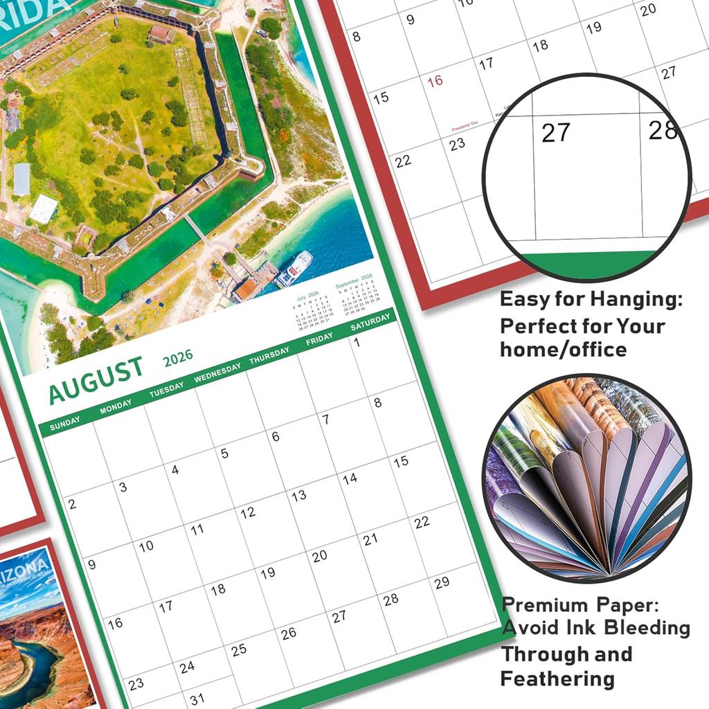 2026 Calendar, 2026 Monthly Square Wall Calendar with Thick Paper, January 2026 - December 2026, 12" x 24" (Open), 2026 Wall Calendar