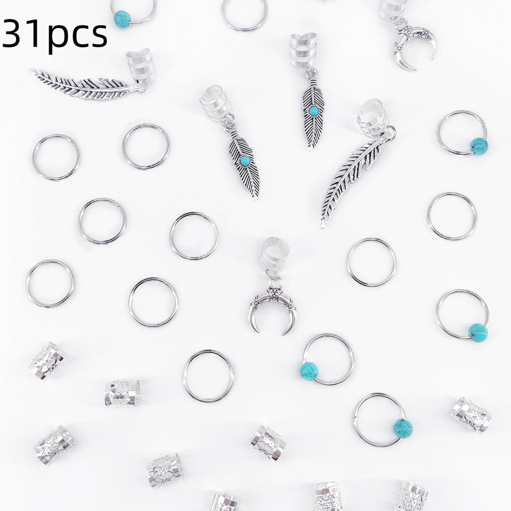 Boho Dreadlock Hair Rings 31 for Hippie Accessories