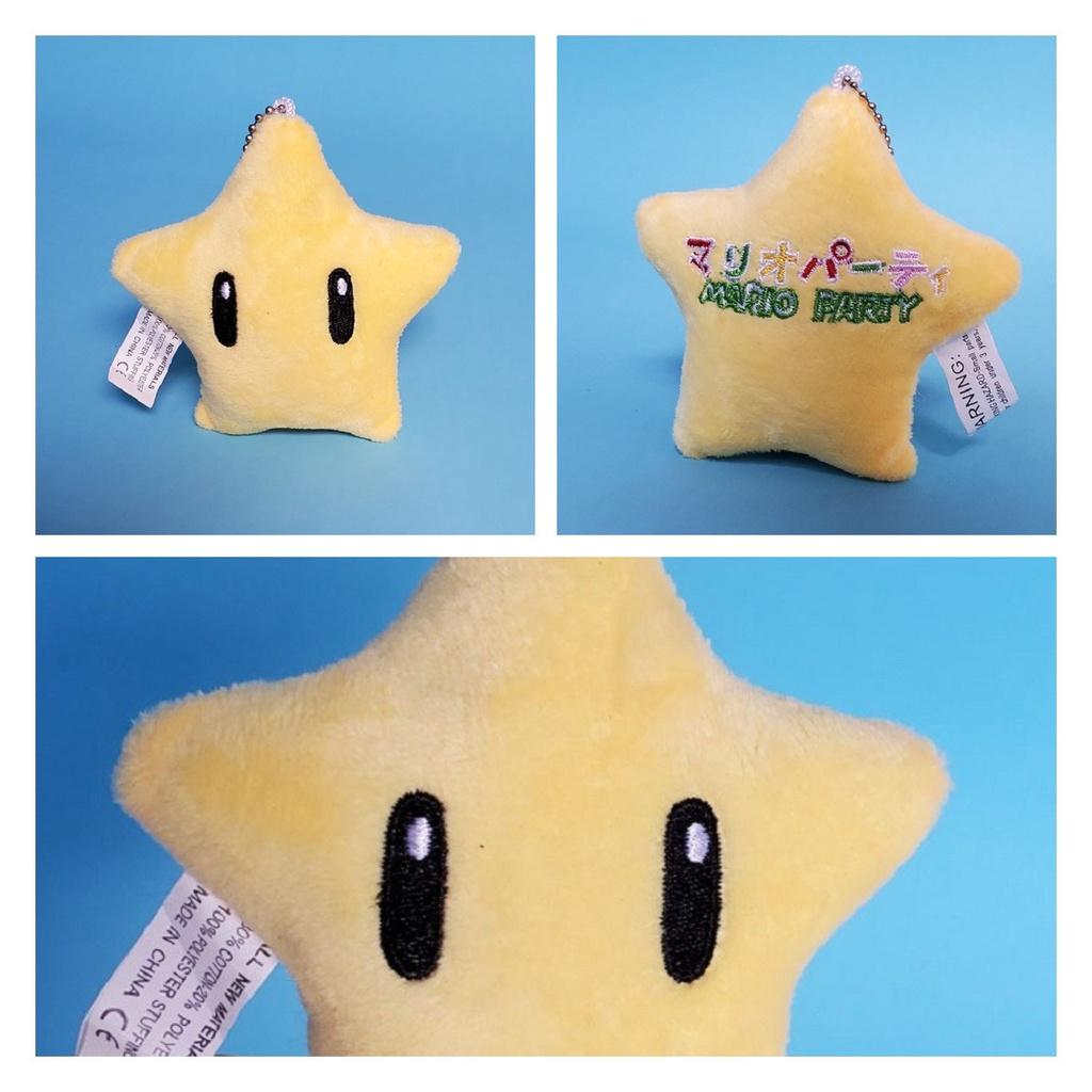 Cute Mushroom Mario Plush Star Hanging Pendant Yellow Cartoon Stuffed Toy
