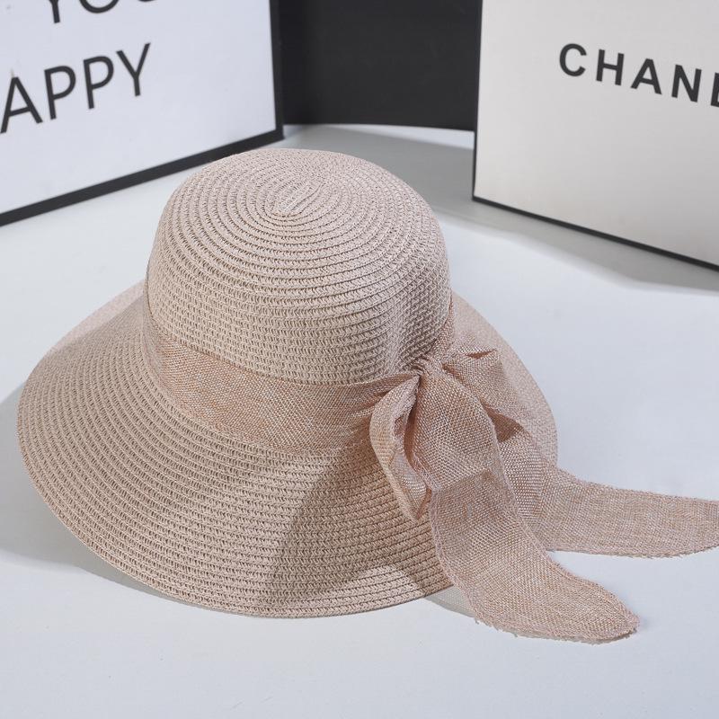 Women's Foldable Straw Sun Hat - Summer UV Protection Beach Hat