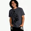 Dark-themed Skeleton Anime Print T-Shirt for Men | American High-Street StyleLoose-Fit Short-Sleeve Trendy Post-Apocalyptic Style Short-Sleeve T-Shirt