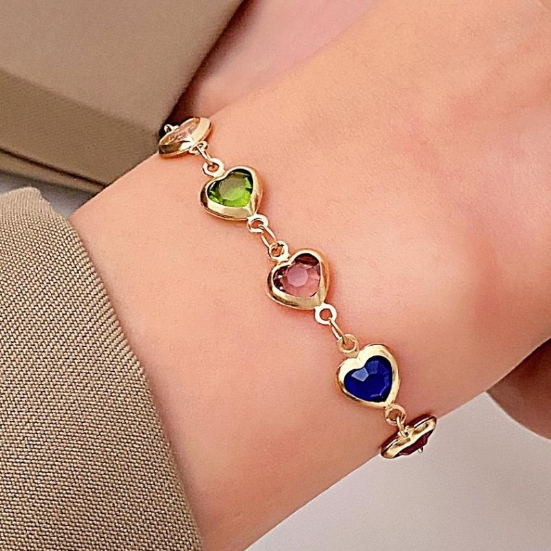 

Цельный браслет в форме сердца для девочек, разноцветные акриловые бусины, богемные украшения на запястье, конфетные цвета, подарок для летнего пляжного отдыха SL021-01