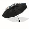 1pc Hibiscus Tropical Automatic Open/Close Umbrella with One Touch Button,, Windproof Design   Lightweight Portable Umbrella for Women & Men6108