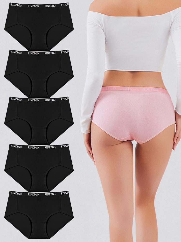 

5Pcs/Set Women s Cotton Briefs Letter Belt Panties Seamless High Waist Breathable Underwear Female Stretch Comfortable Lingerie XXL