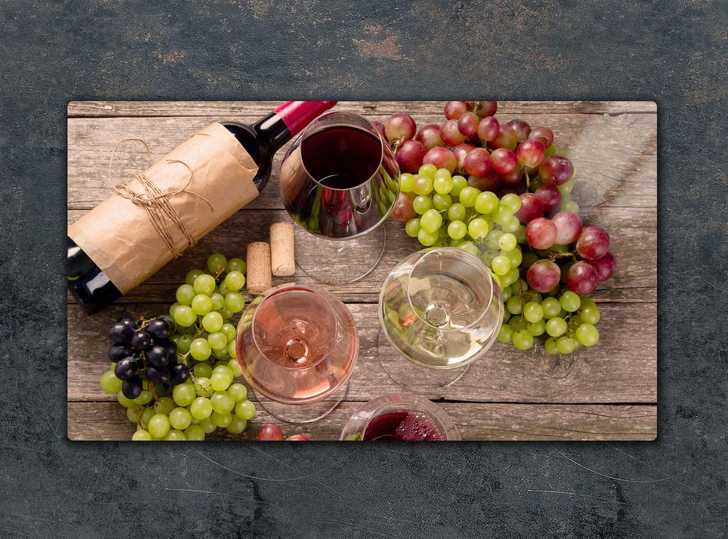 GLAS-SCHNEIDEBRETT 52x30 WEIN
