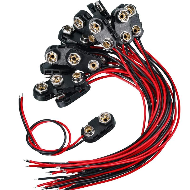 9V Battery Clips Cable Connection Buckle Battery Clip Connector Hard Shell Type
