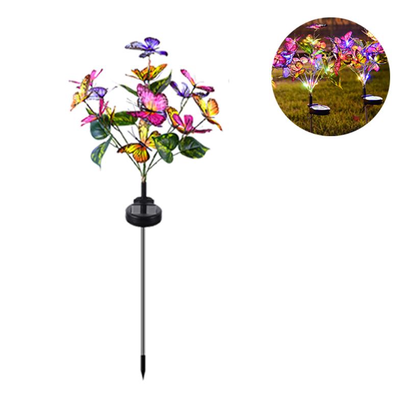Outdoor Solar Flower Light for Garden Decoration LED RGB Fairy Light Solar Powered Lamp Decorative Lights for Landscape Backyard