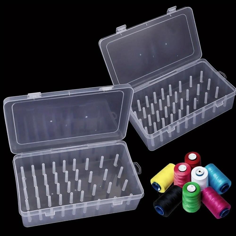 Plastic Needle and Thread Box Transparent Sewing Thread Box Bobbins Container  Sewing Tools