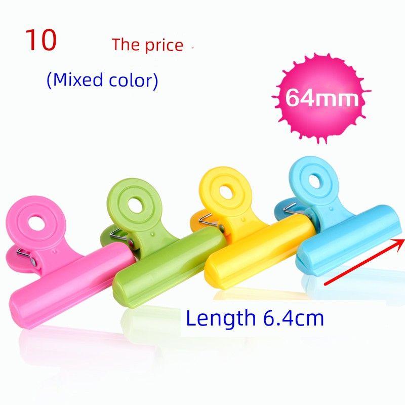 Color Plastic Ticket Holder Candy-Colored Clips Ticket Clips For Home Large Financial Transparent Document Folder Office Stationery