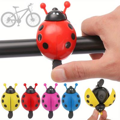 2pcs Bike Handlebar Alarm Ring Lovely Ladybug Plastic Bicycle Bell Beetle Safety Warning Horn Cycling Accessories
