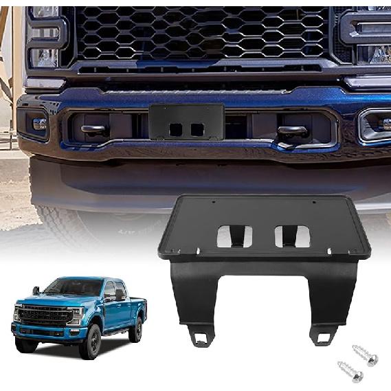License Plate Frame Compatible With F250 F350 Super Duty  2024 Front Bumper License Plate Bracket Holder Replace FO1068203 PC3Z-17A385-AA