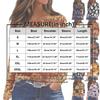 Women's Fashion Long Sleeve Neck Top with Slit Hem Halloween Print for Fall Party Occasion Wear