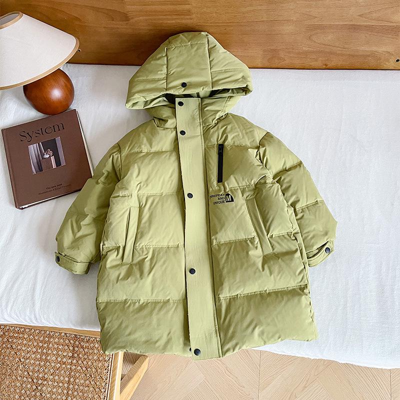 

Детская зимняя куртка-пуховик Nausicaa 2024 года из Кореи с капюшоном - 90% утиного пуха, средняя и длинная, для мальчиков и девочек 100; White Duck Down 111g