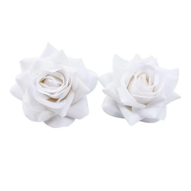 

30/100PCS Quality Artificial Flowers for Christmas Home Decoration Wedding Bridal Accessories DIY Wreath Gifts A Cap Silk Roses 30 pieces білий