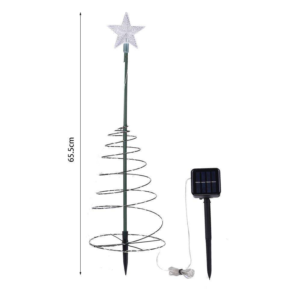 Portable Solar Christmas Tree Lights PVC Solar LED Christmas Tree Lights Waterproof Spiral for Outdoor Garden Yard Patio